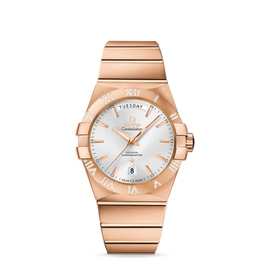 Omega Constellation Day-Date 38mm Co-Axial Brushed Red Gold / Diamond (123.55.38.22.02.001)