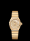 Omega Ladies 27mm Co-Axial Brushed Yellow Gold Champagne MOP Diamond Bezel (123.55.27.20.57.002)