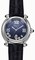 Chopard Happy Sport Blue Dial with Diamonds Black Leather Band Stainless Steel Case Ladies Quartz Watch CP288964-3003