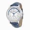 Baume and Mercier Capeland Worldtimer Silver Dial Blue Leather Men's Watch 10106