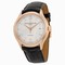 Baume and Mercier Clifton Silver Diamond Dial 18kt Rose Gold Black Alligator Leather Men's Watch 10104