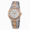 Baume and Mercier Linea White Dial Stainless Steel and 18kt Rose Gold Ladies Watch 10073