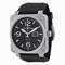 Bell & Ross Grande Date Black Dial Black Rubber Men's Watch BR0196-BL-ST