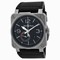 Bell & Ross Officer Automatic Black Dial Black Leather Men's Watch BR0397-BL-SI-SCA