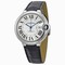 Cartier Ballon Bleu Automatic Silver Dial Stainless Steel Black Leather Men's Watch W69016Z4