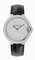 Cartier Ballon Bleu Diamond Pave Dial Black Leather Men's Watch WE902049
