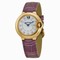 Cartier Ballon Bleu Silver Diamond Dial 18kt Rose Gold Purple Leather Ladies Watch WE902050