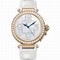 Cartier Pasha Mother of Pearl 18kt Rose Gold White Leather Ladies Watch WJ124005