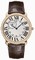 Cartier Ronde Louis Cartier Diamond Bezel Silver Dial 18 kt Rose Gold Men's Watch WR007001