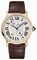 Cartier Rotonde 8 Days Power Reserve Silver Dial 18kt Rose Gold Brown Leather Men's Watch W1556203