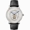 Cartier Rotonde Flying Tourbillion Diamond Pave Dia Black Leather Men's Watch HPI00592