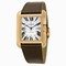 Cartier Tank Anglaise Silver Dial 18kt Rose Gold Brown Leather Men's Watch W5310004