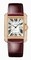 Cartier Tank Anglaise Silver Dial 18kt Rose Gold Diamond Brown Leather Men's Watch WT100016