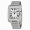 Cartier Tank Anglaise Silver Dial 18kt White Gold Diamond Ladies Watch WT100009