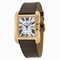 Cartier Tank Anglaise Silver Dial Brown Crocodile Leather Strap W5310005