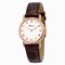 Chopard Classic White Dial 18kt Rose Gold Case Brown Alligator Strap Ladies Watch 127387-5001