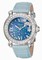 Chopard Happy Sport Blue MOP Dial Blue Leather Floating Diamond Moon Ladies Watch 278475-2001