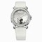 Chopard Happy Sport Diamond Mickey Mouse Silver Dial White Satin Ladies Watch 288524-3005