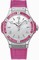 Hublot Tutti Frutti Mother of Pearl Dial Pink Baguette Sapphires Pink Rubber Ladies Watch 361.SP.6010.LR.1933