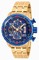 Invicta Aviator Chronograph Blue Dial 18kt Gold-plated Men's Watch 19173
