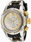 Invicta Bolt Jason Taylor Chronograph Gold and Silver Dial Stainless Steel Black Polyurethane Men's Watch 14953