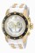 Invicta Pro Diver Chronograph Silver Dial White Polyurethane Gold-plated Men's Watch 20292