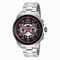Invicta Speedway Dual Time Black Skeleton Dial Stainless Steel Men's Watch 19284