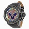 Invicta Venom Chronograph Brown and Blue Rainbow Dial Distressed Black Leather Men's Watch 15956