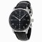 IWC Portuguese Automatic Chronograph Black Dial Black Leather Men's Watch 3714-47
