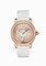 Jaeger LeCoultre Master Control Twinkling Diamonds Champagne Dial 18kt Pink Gold White Leather Ladies Watch Q1202410