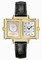 Jaeger LeCoultre Reverso Duetto Mother of Pearl Dial 18kt Yellow Gold Diamond Black Leather Ladies Watch Q2661401