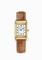 Jaeger LeCoultre Reverso Lady White 18kt Yellow Gold Brown Leather Q2601410