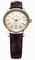 Maurice Lacroix Les Classiques Date Midsize Silver Dial Brown Leather Yellow Gold Ladies Automatic Watch LC6016-YS101-130