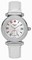 Michele Caber Diamond Mother of Pearl Dial Silver Leather Ladies Watch MWW16A000005
