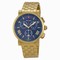 Michele Sport Sail Chronograph Blue Dial Gold-plated Ladies Watch MWW01K000105