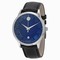 Movado 1881 Automatic Blue Dial Black Leather Band Men's Watch 0606874