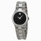 Movado Black Dial Stainless Steel Ladies Watch 0606558