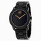 Movado Bold Black Dial Black Polyurethane and Stainless Steel Band Black Stainless Steel Case Unisex Quartz Watch 3600315