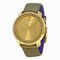 Movado Bold Yellow Gold Sunray Dial Green Leather Laides Quartz Watch 3600312