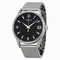 Movado Circa Black Dial Stainless Steel Mesh Watch 0606802