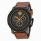 Movado Movado Chronograph Black Dial Cognac Leather Men's Watch 3600348