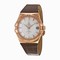 Omega Constellation Automatic Silver Dial Brown Leather Ladies Watch 12353382102001