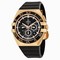 Omega Constellation Black Dial 18kt Rose Gold Black Rubber Automatic Men's Watch 121.62.41.50.01.001