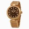 Omega De Ville Ladymatic Brown Dial 18K Rose Gold Diamond Ladies Watch 42560342063001