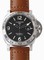 Panerai Luminor GMT Black Striped Dial Brown Leather Automatic Men's Watch PAM00029
