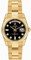Rolex Day Date Black Diamond Dial Oyster Bracelet 18k Yellow Gold Men's Watch 118208BKDO