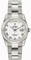 Rolex Day Date Silver Roman Dial President Bracelet Domed Bezel 18k White Gold Men's Watch 118209SRP