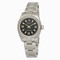 Rolex No Date Black Arabic Index Dial Engine Turned Bezel Oyster Bracelet Ladies Watch 176210BKASO