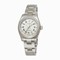 Rolex No Date Silver Roman Diamond Dial 18k White Gold Fluted Bezel Ladies Watch 176234SRDO