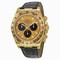 Rolex Cosmograph Daytona Champagne Index Dial Black Leather Bracelet 18k Yellow Gold Men's Watch 116518CSL